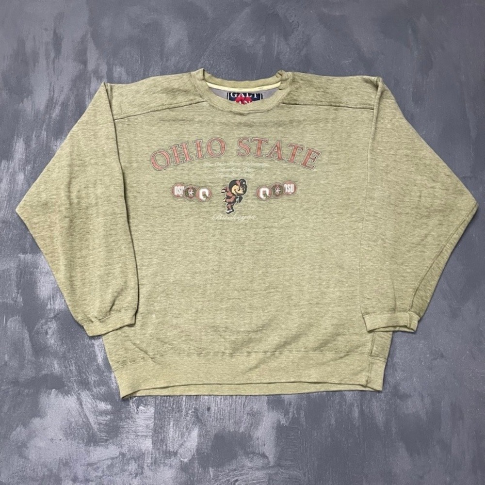 Vintage Ohio State‎ Buckeyes Sweatshirt Mens XL Green 90s Galt Sand